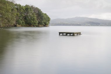 Dreamlike landscape with a wooden walkway